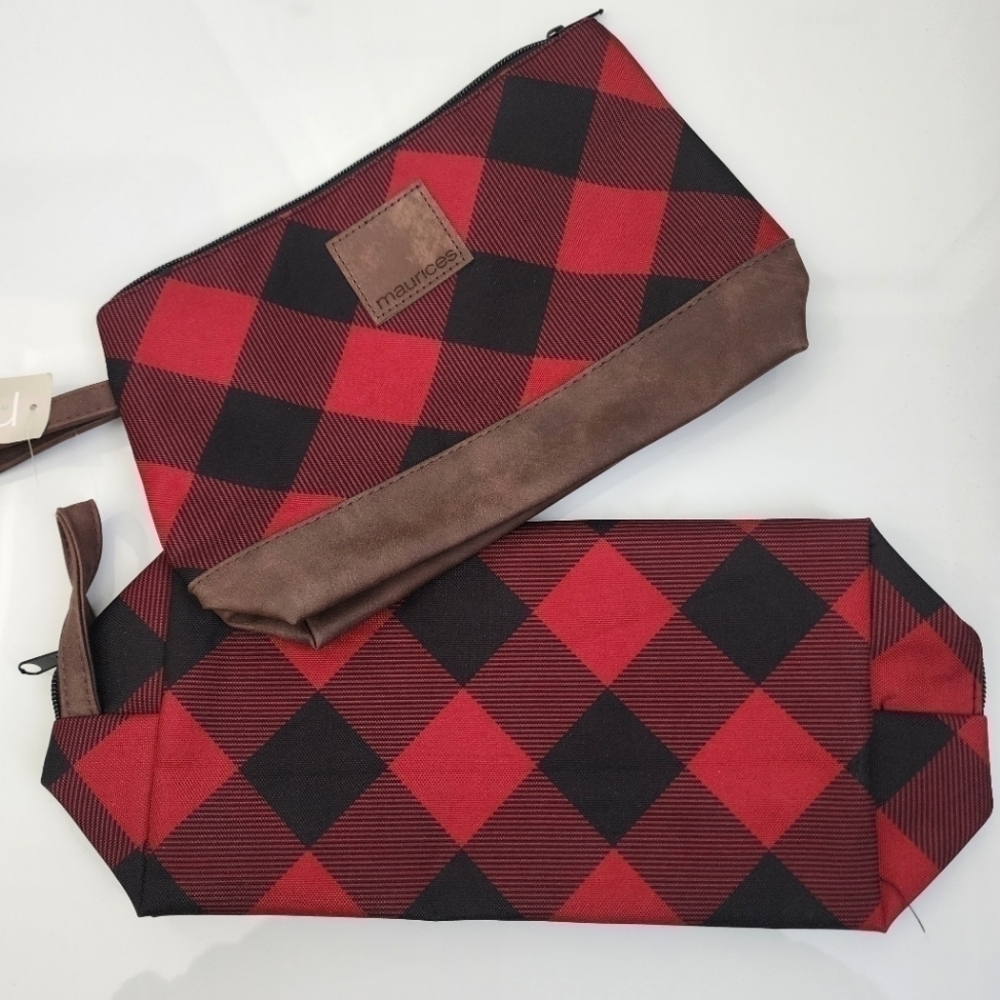Maurices Travel Pouches Set of 2 Red/Black